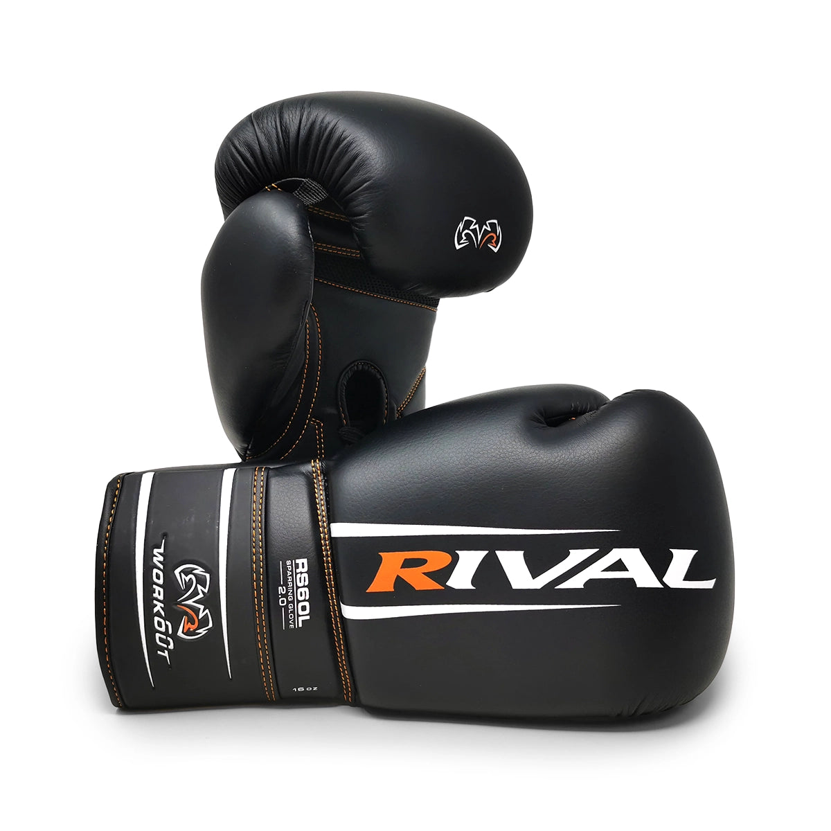 Rival Boxing RS60 2.0 Lace Up Workout Sparring Gloves Black 12 oz