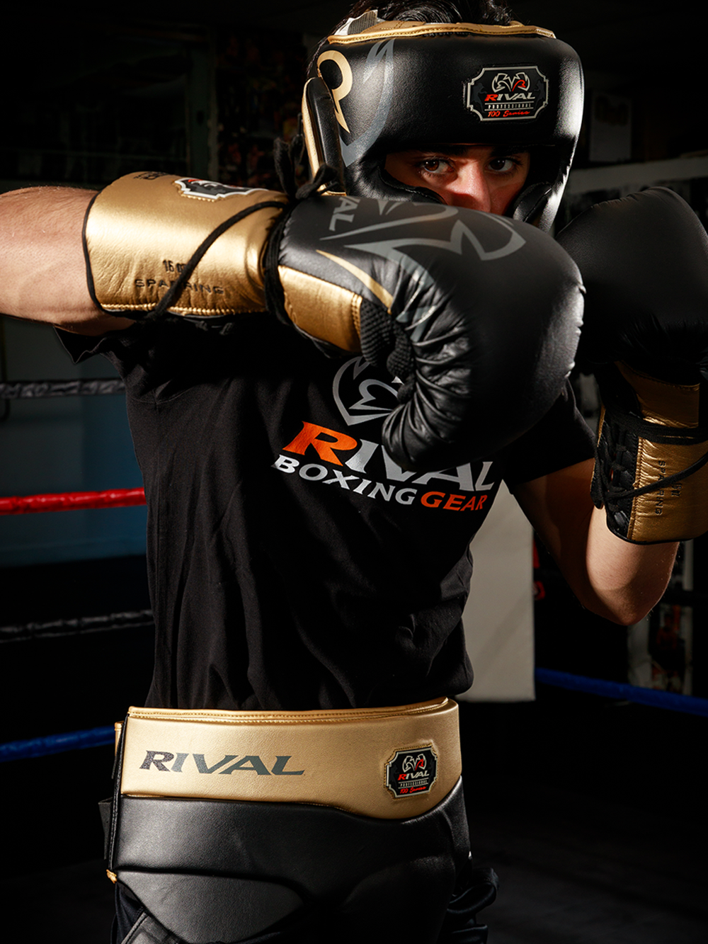 Rival 100 series boxing gear black & gold