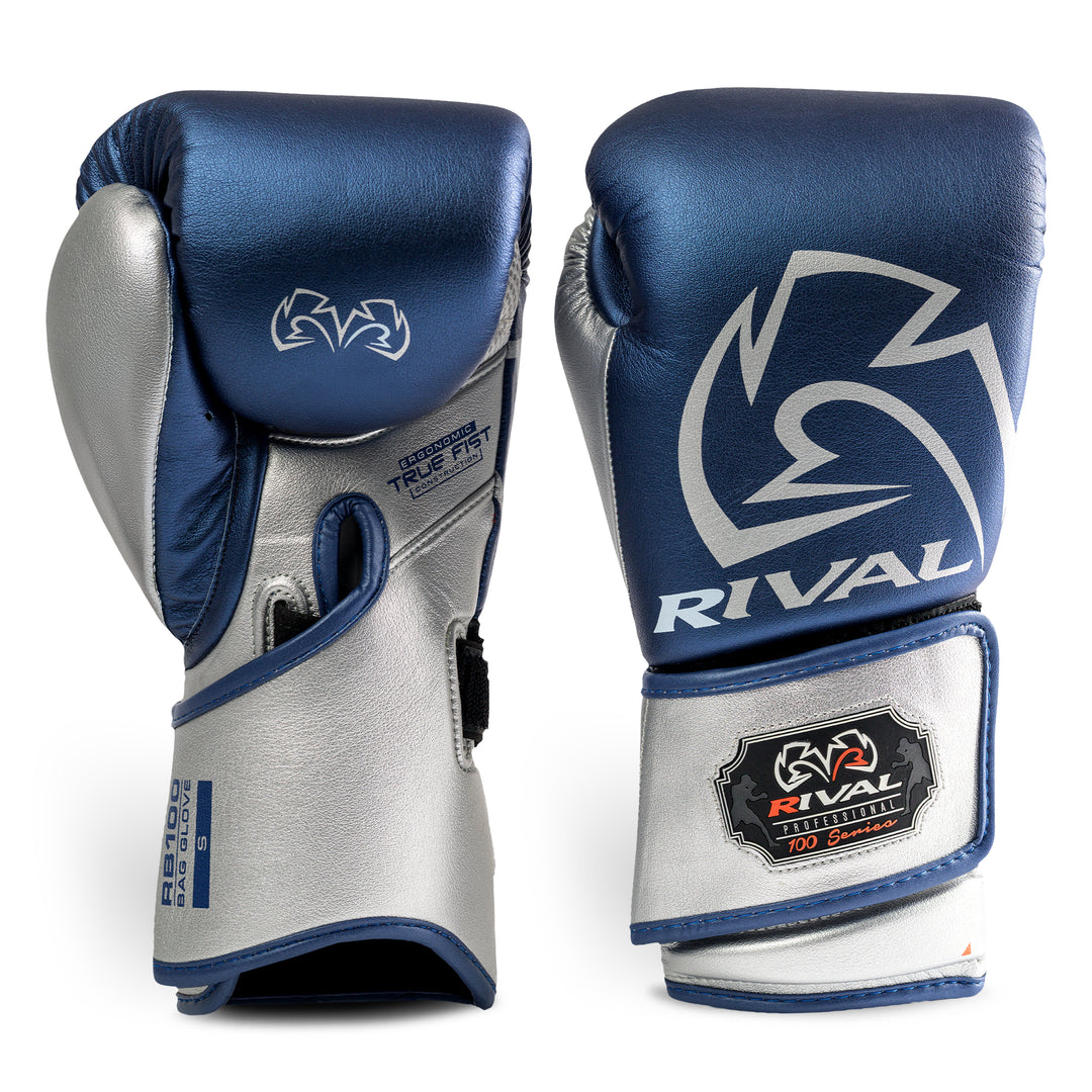 Rival RB100-プロフェッショナル バッグ・グローブ/ブルー×シルバー Rival RB100 Professional Bag Gloves – Multiple Colours