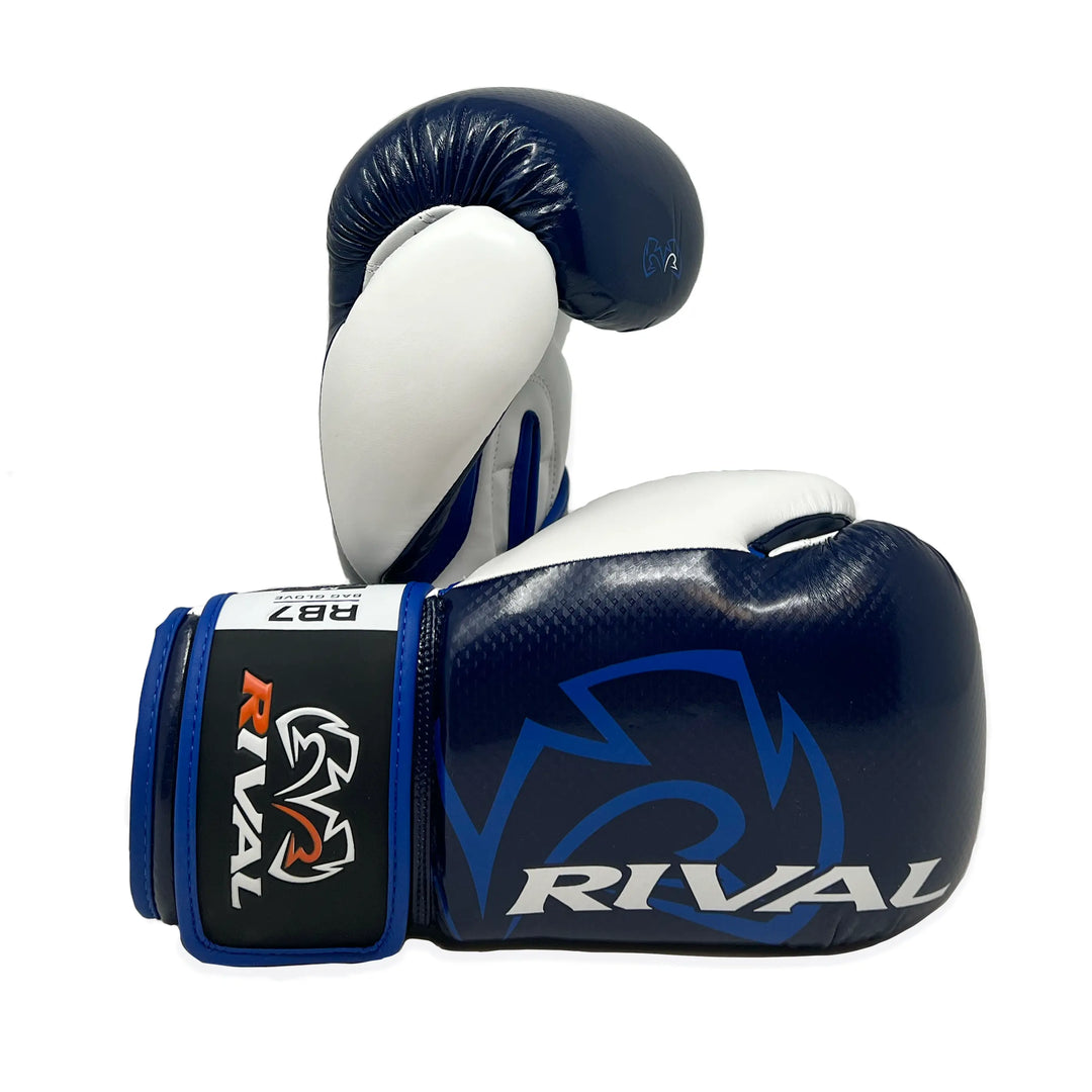 Rival Boxing RB7 Fitness Plus Hook and Loop Bag Gloves Navy White M