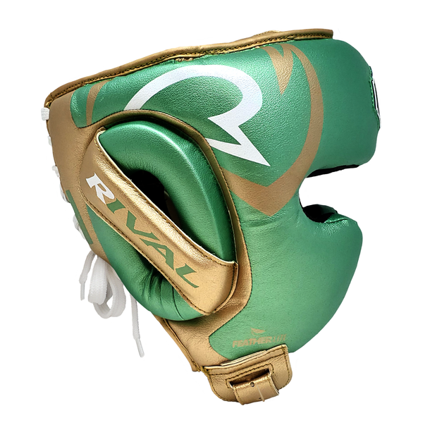 Rival Boxing RS100 Professional Lace Up Sparring Gloves - Green/Gold